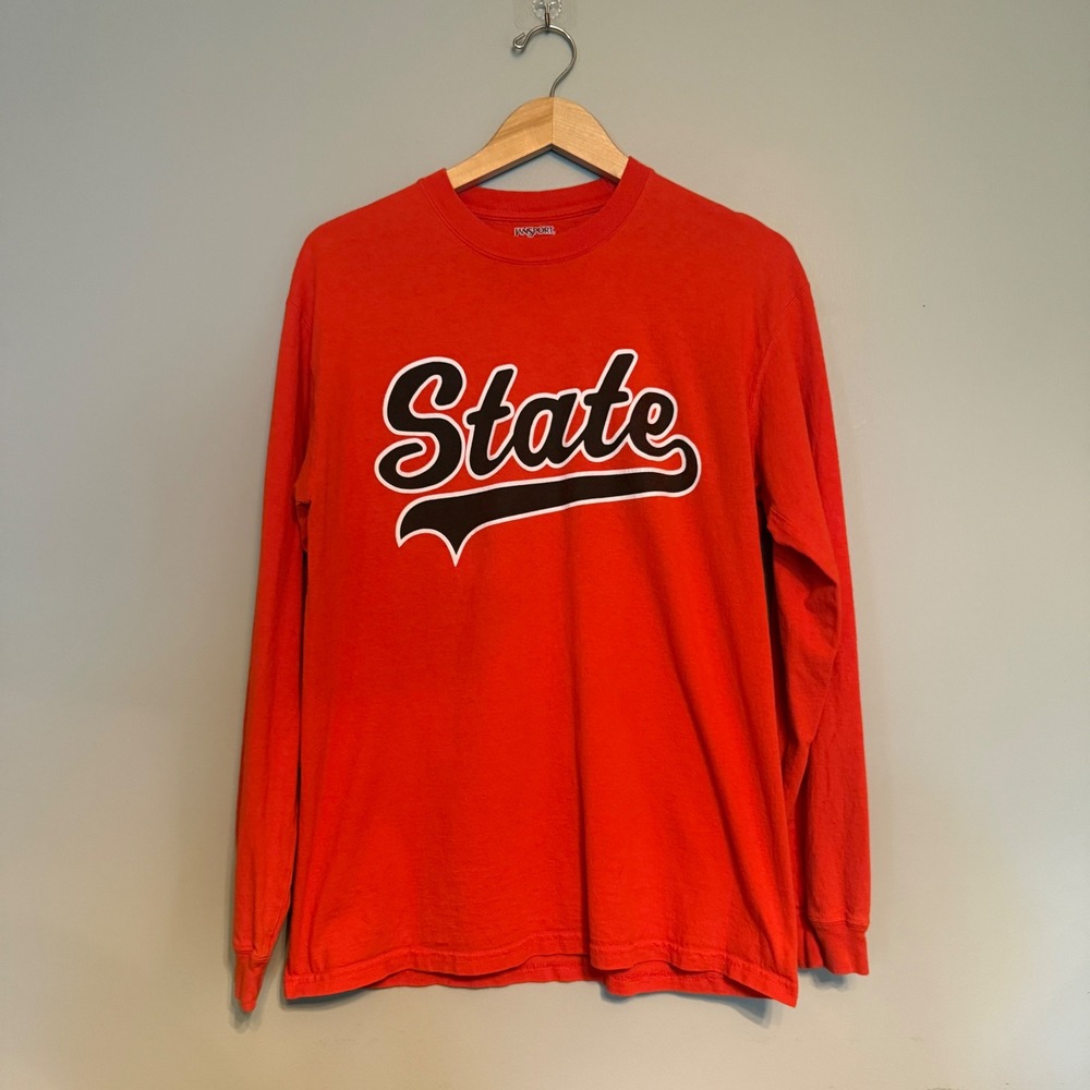 Okstate OSU Cowboys Long‎ Sleeve Orange Crewneck Tshirt Jansport Large